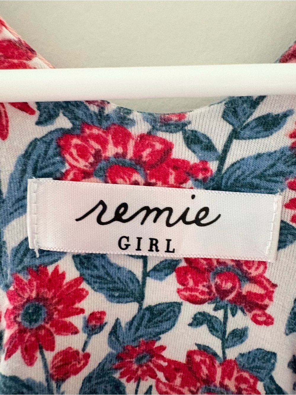 Remie Girl Floral Kids Dress in Red and Blue